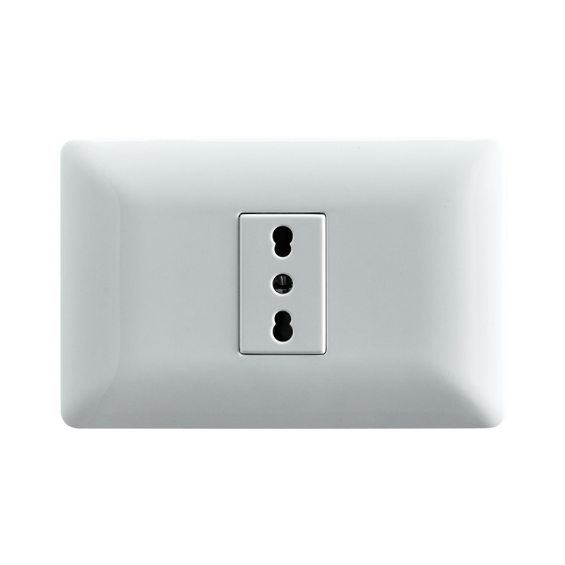 Enchufe Tomacorriente Simple Blanco Bipaso 10/16 220v Sec