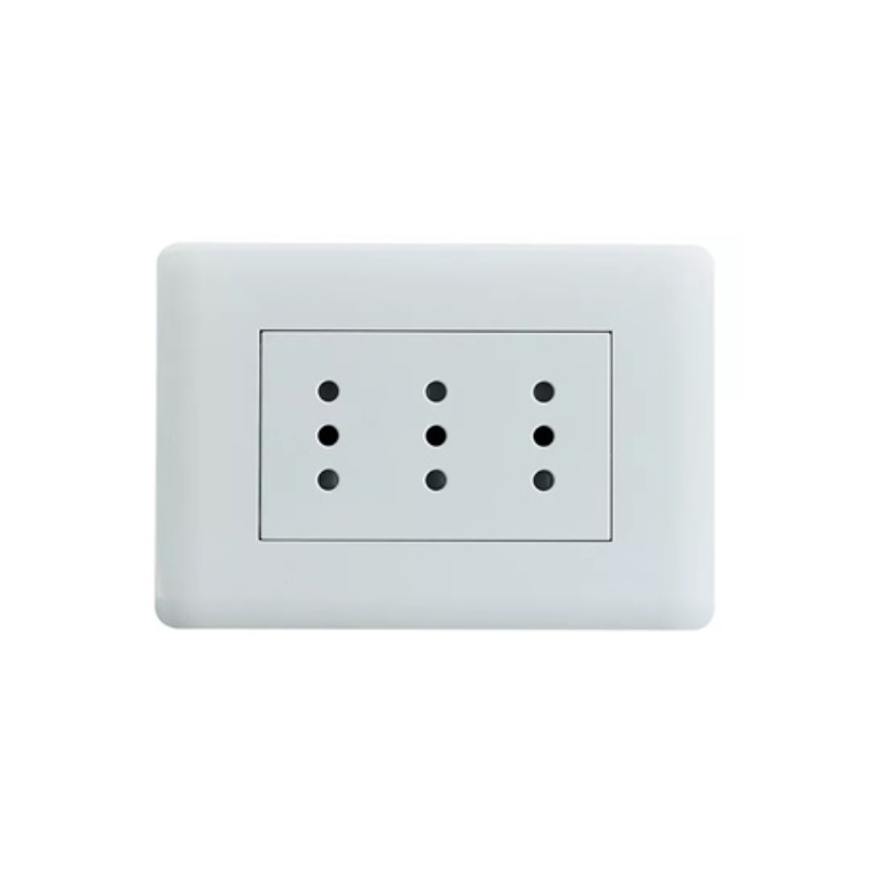 Enchufe Triple Puenteado 10A 250V Blanco