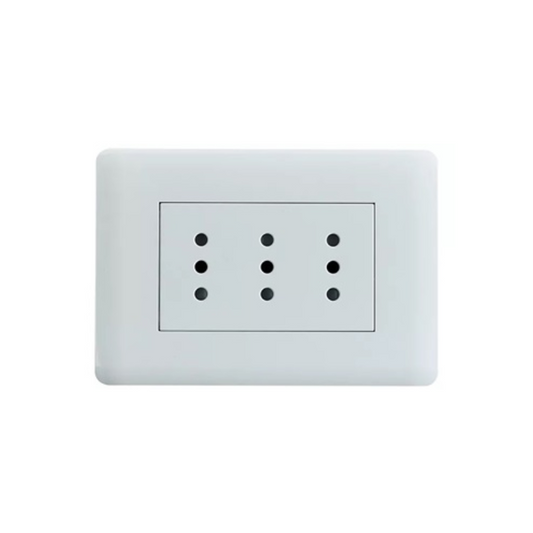 Enchufe Triple Puenteado 10A 250V Blanco
