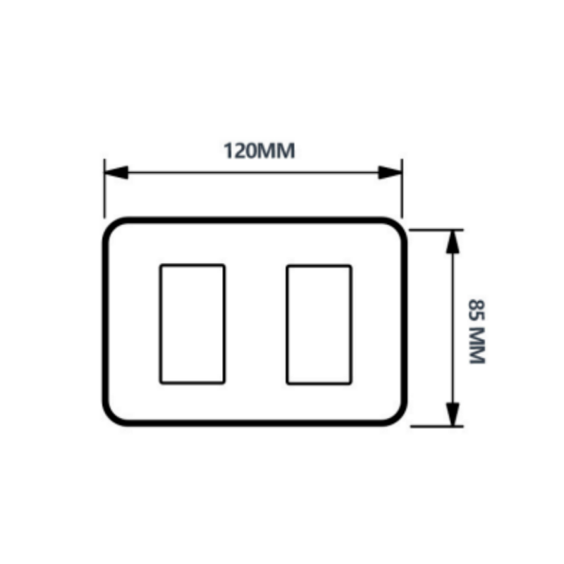 Placa Doble para modulo con Soporte Blanca