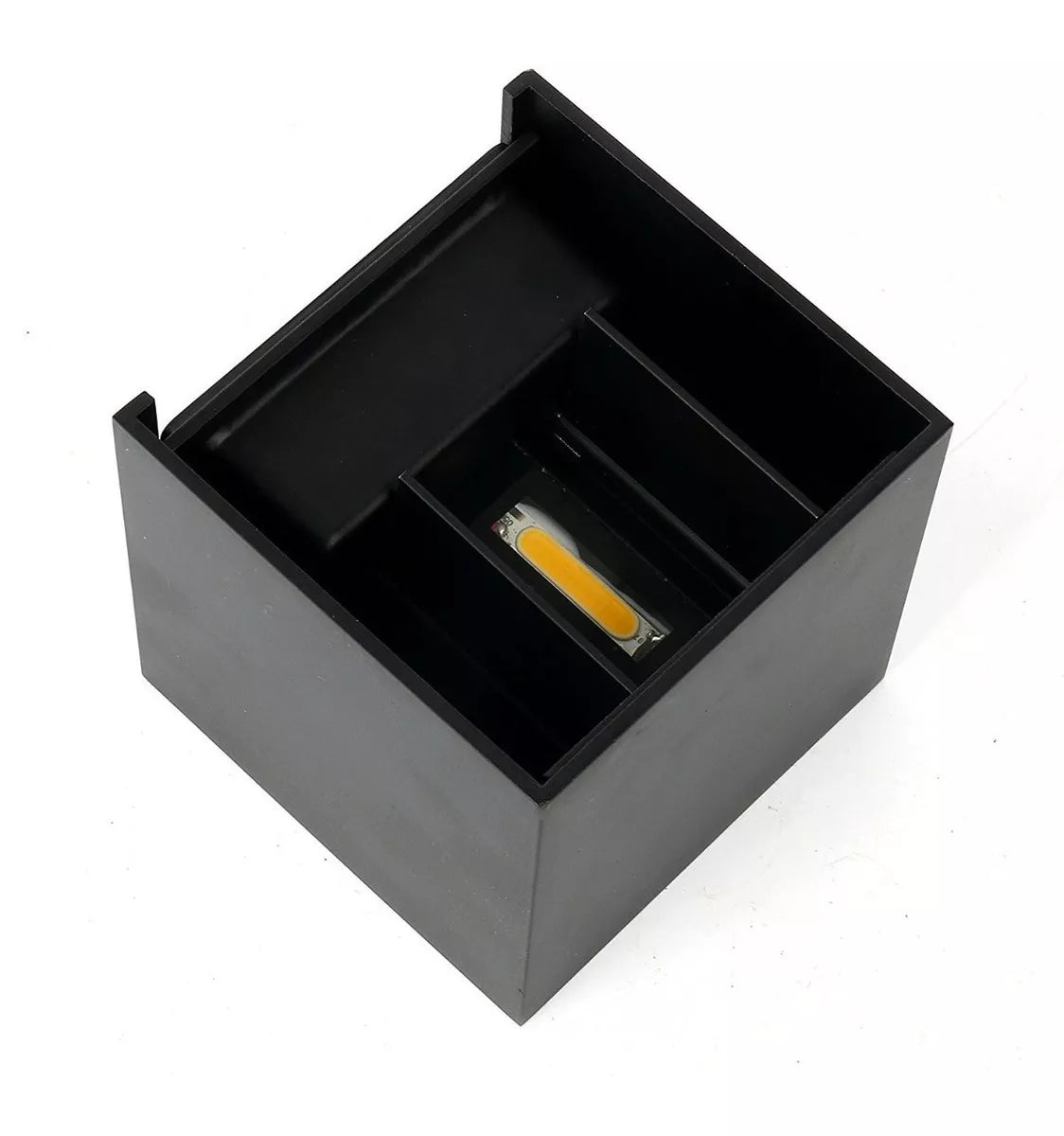 Aplique Led Negro Cuadrado Doble Dirigible Luz Calida 6w