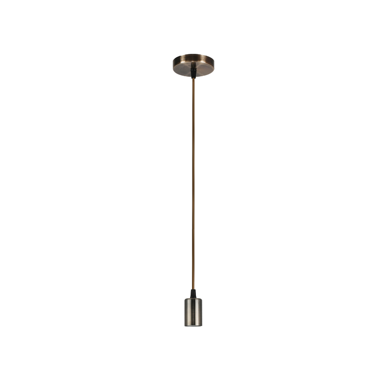 Soquete Metálico Liso Bronce - Negro Elegante E27