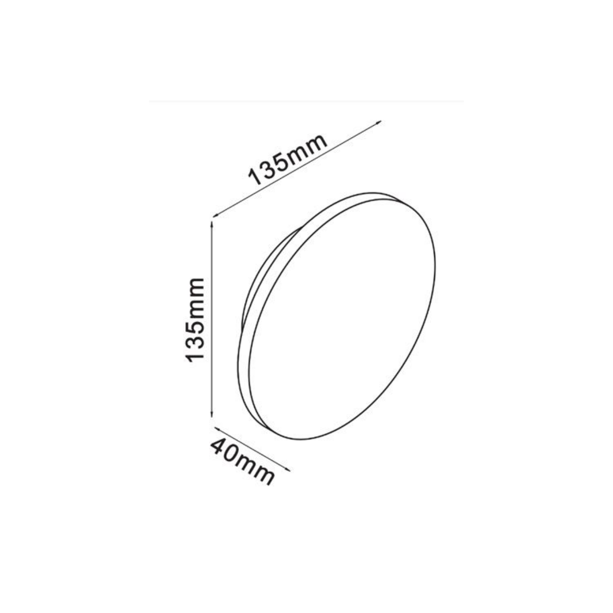 Aplique Led Circular Negro Luz Calida 6W