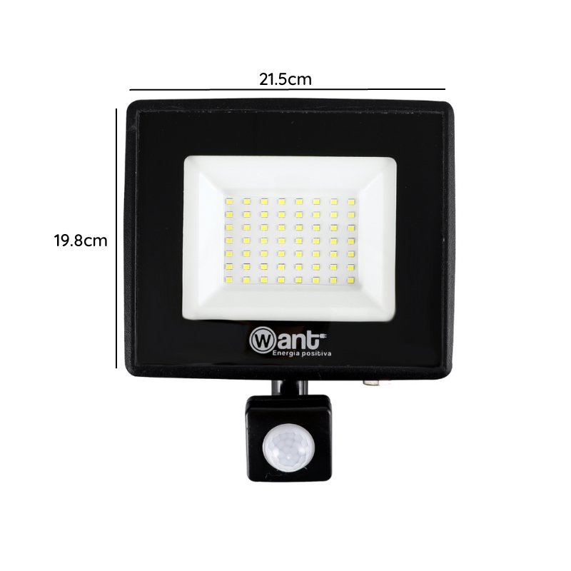 Foco Proyector De Area Led Con Sensor 30w Sec Exterior