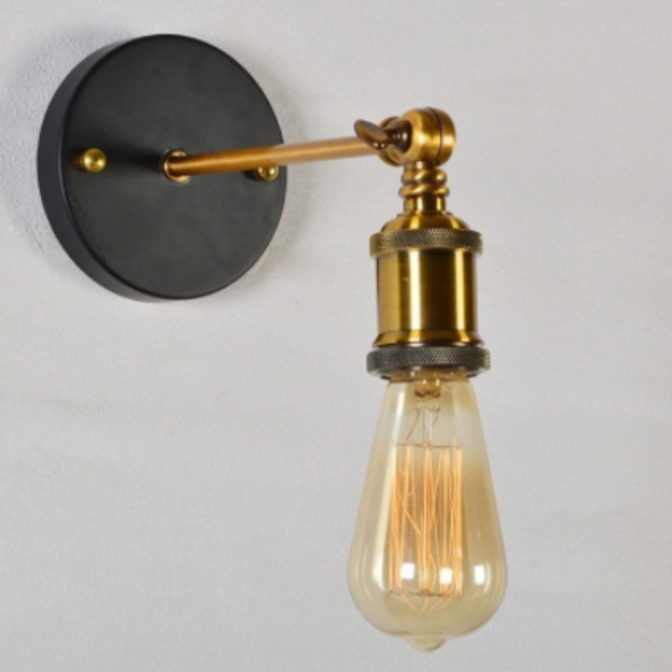 Aplique Lampara Foco Led Muro E27 Bronce Decoracion