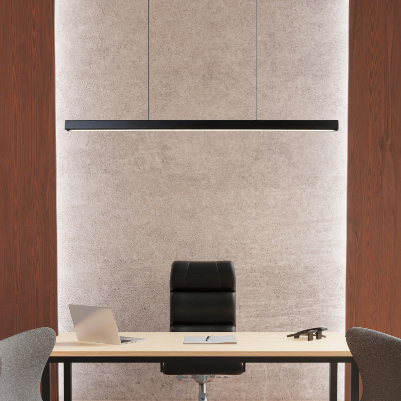 Lámpara Modelo Sakura Lineal 90cm X 7cm Led Colgante Negro 36w 3000-4000-6000k