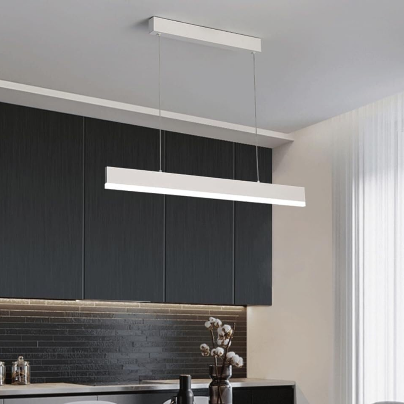 Lámpara Modelo Sakura Lineal 90cm X 7cm Led Colgante Blanca 36w 3000-4000-6000k