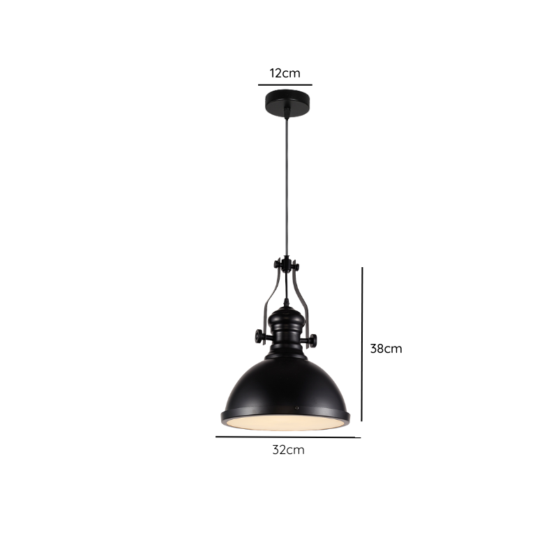 Lámpara Colgante Negra Porta E27 Simple Modelo Senku