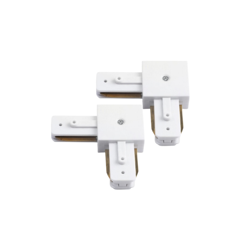 Conector Blanco Modelo L Para Riel Monofásico Pack 2