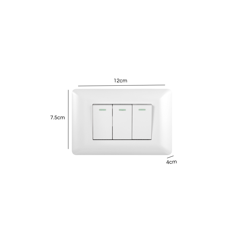 Interruptor Triple Armado 9/12 16A Blanco PC SEC
