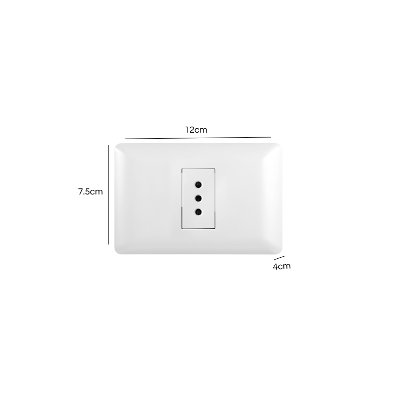 Tomacorriente Simple Puenteado Armado 10A Blanco PC SEC