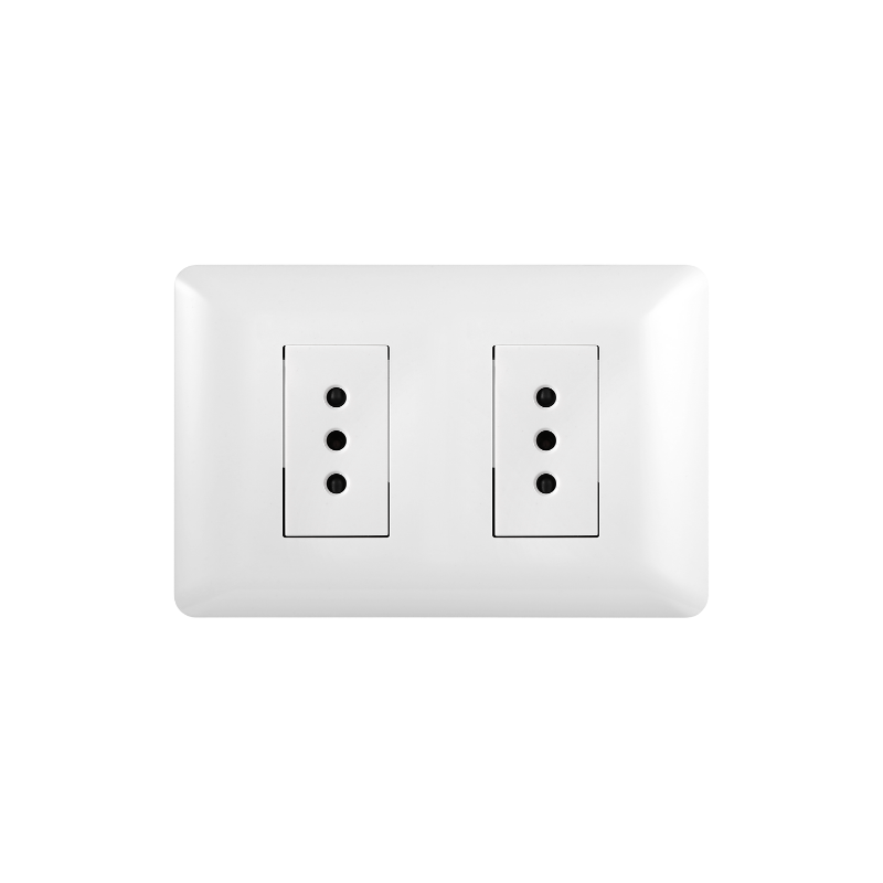 Tomacorriente Doble Puenteado Armado 10A Blanco PC SEC
