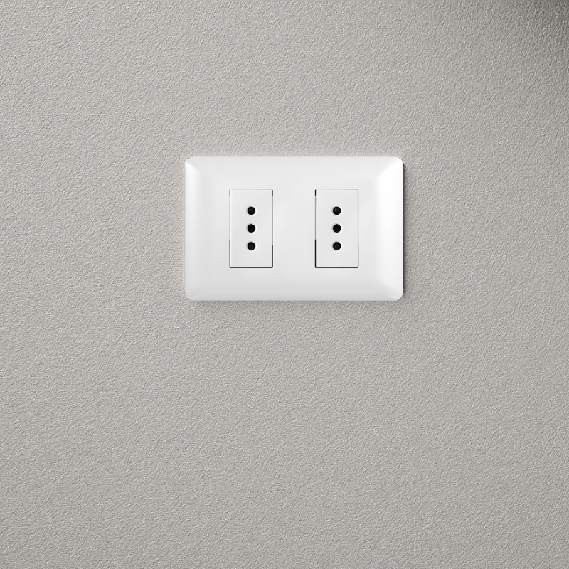 Tomacorriente Doble Puenteado Armado 10A Blanco PC SEC