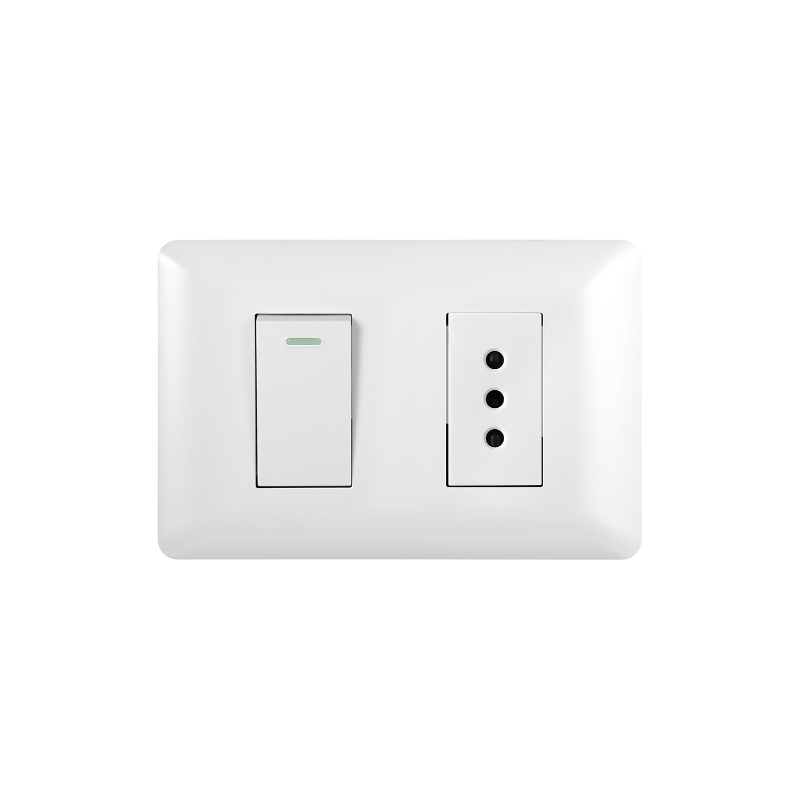 Interruptor Puenteado Armado 9/12 16A + Tomacorriente 10A Blanco PC SEC