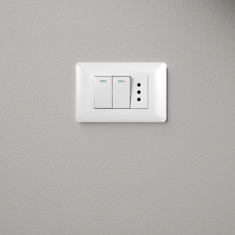 Interruptor Puenteado Armado 9/12 16A + 2 Tomacorrientes 10A Blanco PC SEC