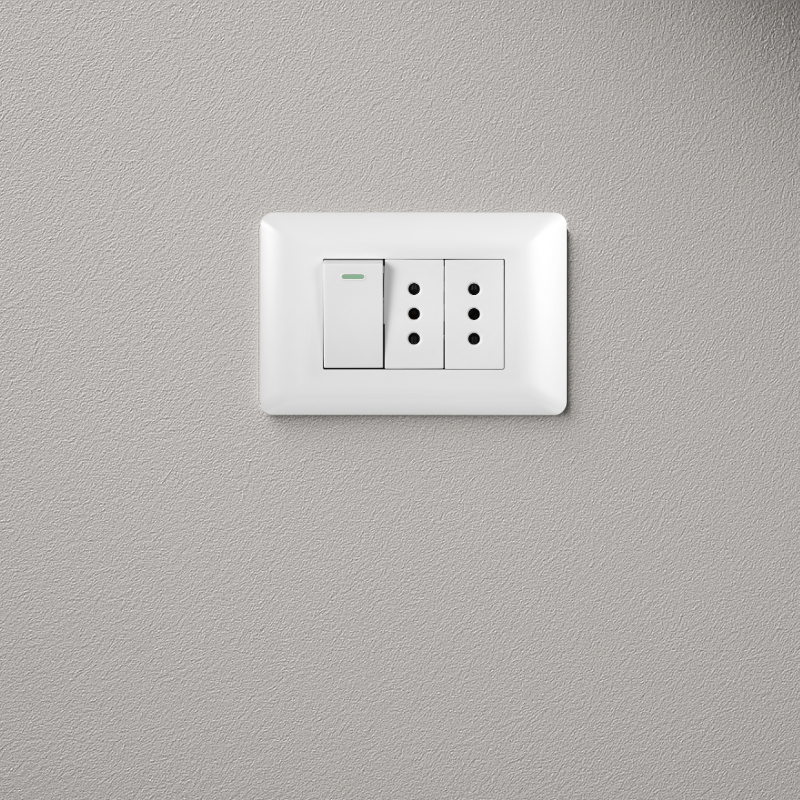 Interruptor Puenteado Armado 9/12 16A + Tomacorriente 16A Blanco PC SEC