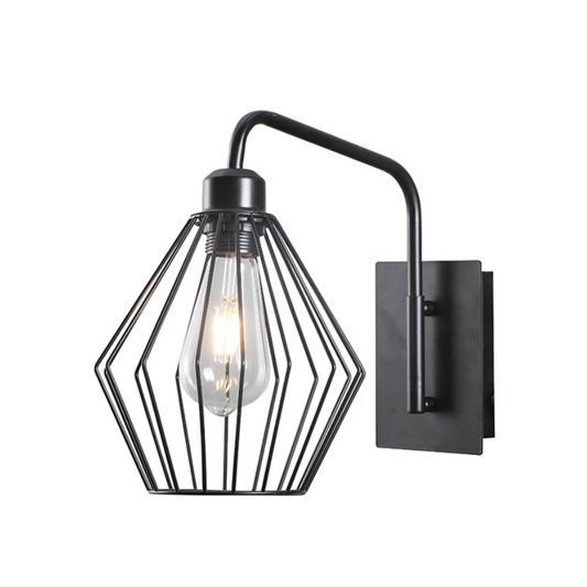 Aplique Farol A Muro Tipo Jaula Vintage Aluminio E27