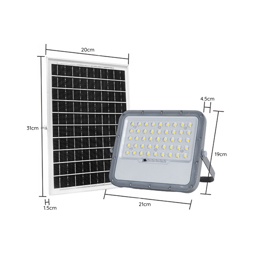 Foco Proyector Led Con Panel Solar 900lm Luz Fria + Control
