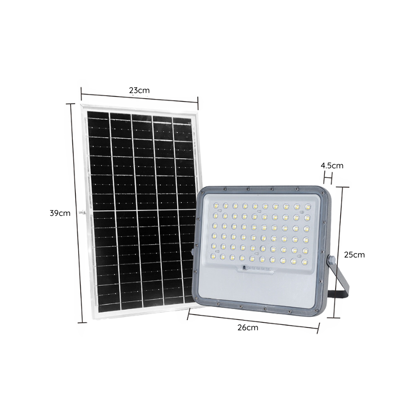 Foco Proyector Led Panel Solar 1400lm Luz Fria + Control