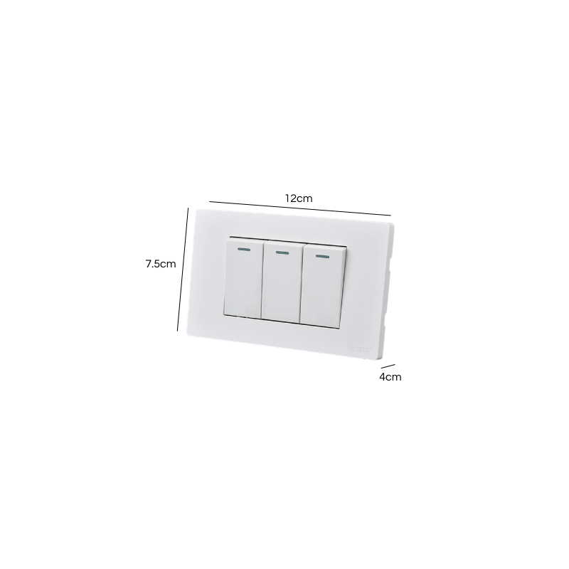 Interruptor Triple Armado 9/12 16A Blanco SEC