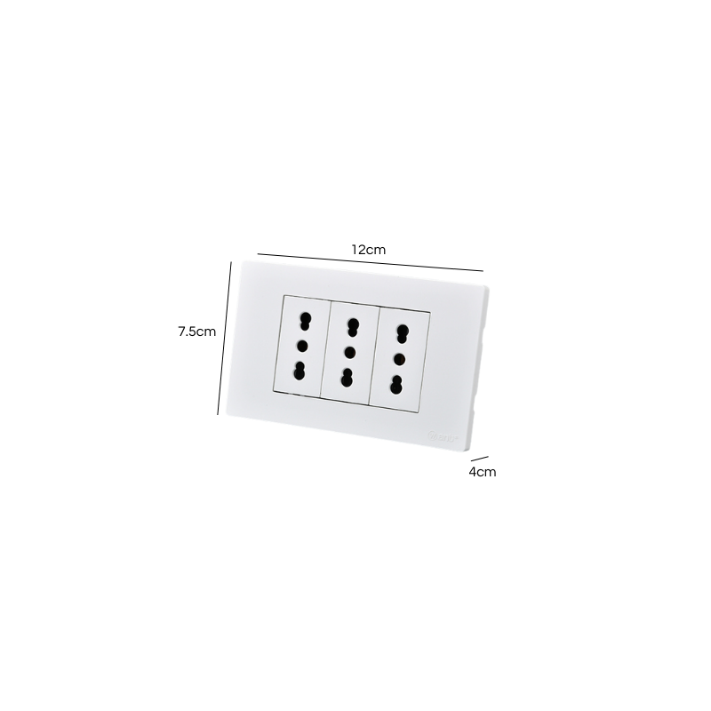 Tomacorriente Triple Puenteado Armado 16A Blanco SEC