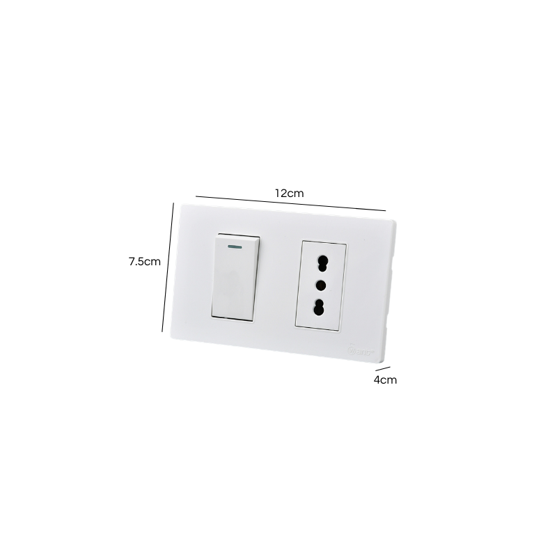 Interruptor Armado 9/12 16A + Tomacorriente 16A Blanco SEC