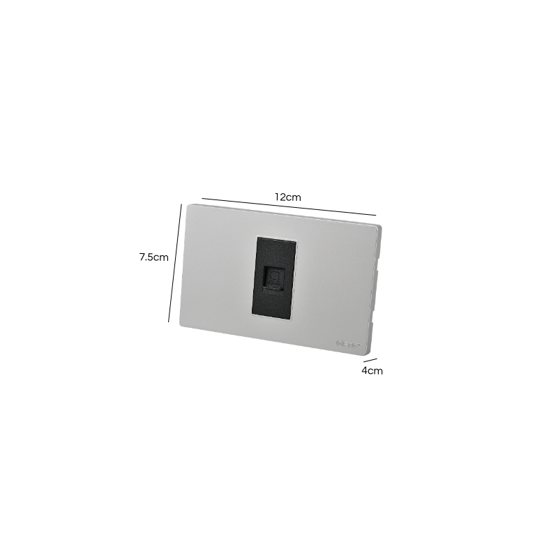 Toma Internet Rj45 Plateado/Negro