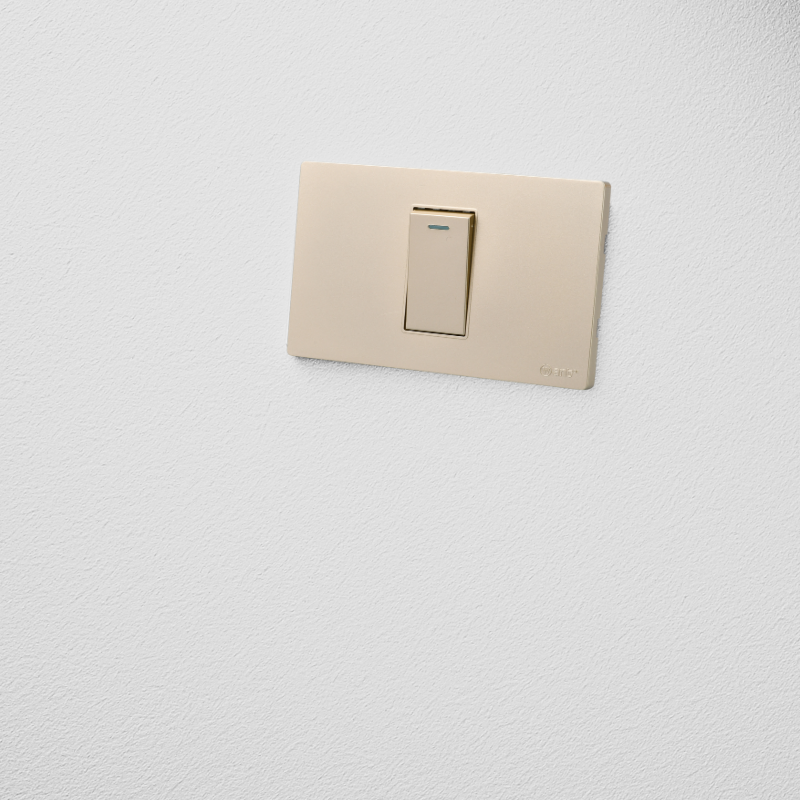 Interruptor Simple Armado 9/24 16A Dorado