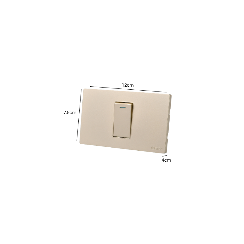 Interruptor Simple Armado 9/24 16A Dorado
