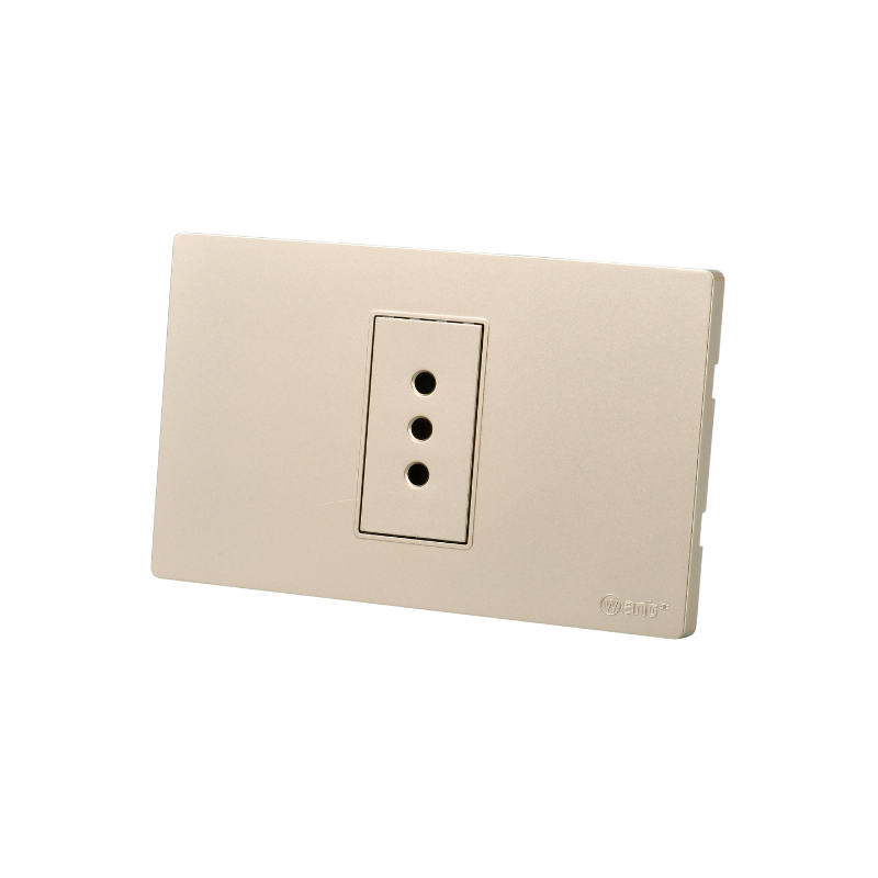 Tomacorriente Simple Puenteado Armado 10A Dorado SEC