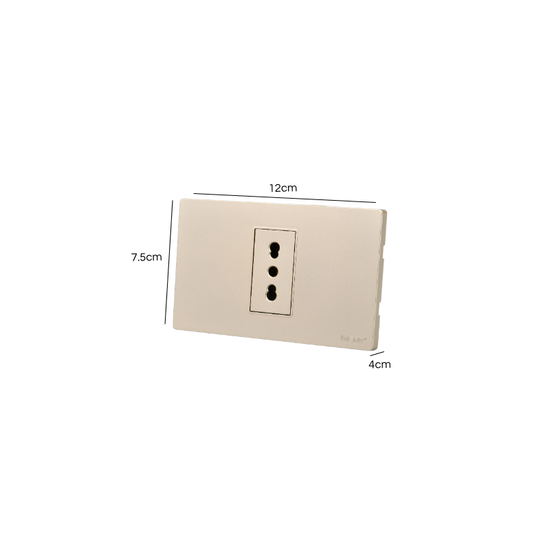 Tomacorriente Simple Puenteado Armado 16A Dorado SEC