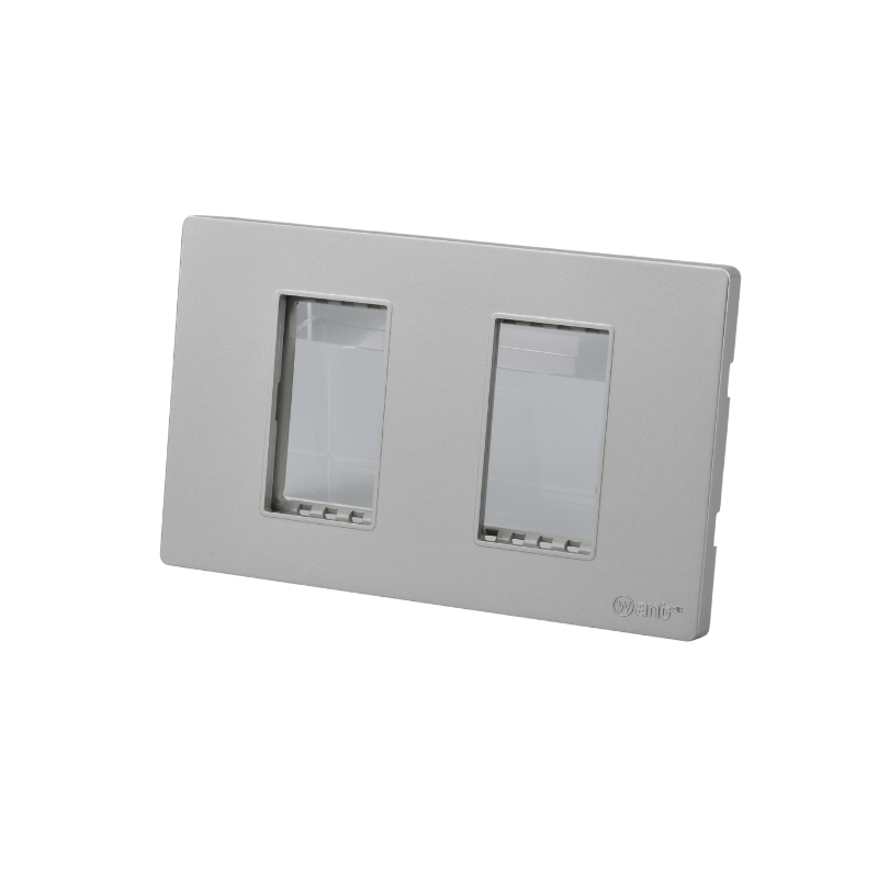 Placa Doble Metal Con Soporte Plateado/Negro