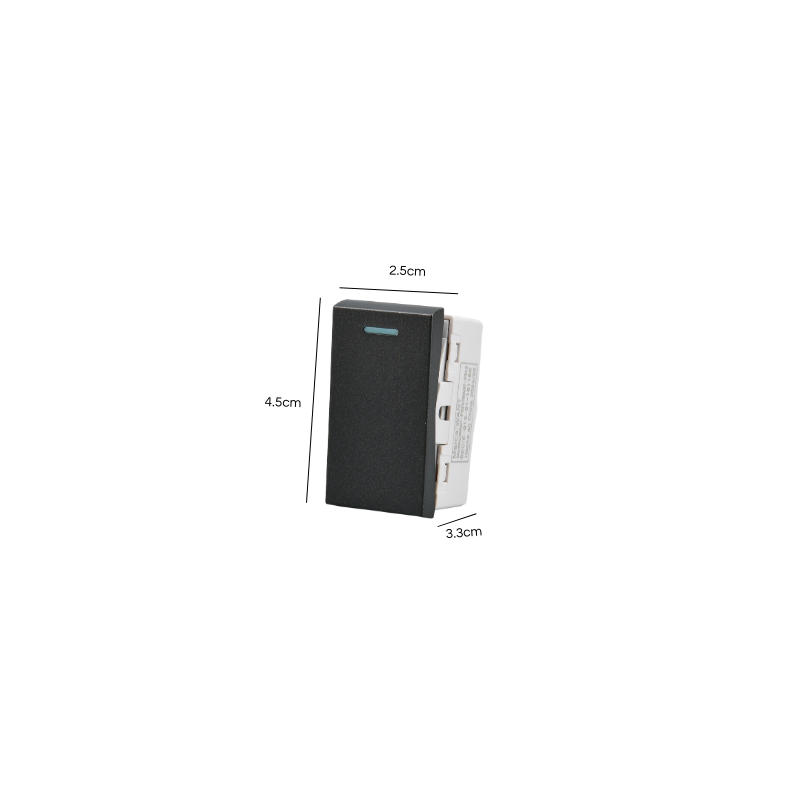 Modulo Interruptor Met 9/24 16A 250v Plateado/Negro