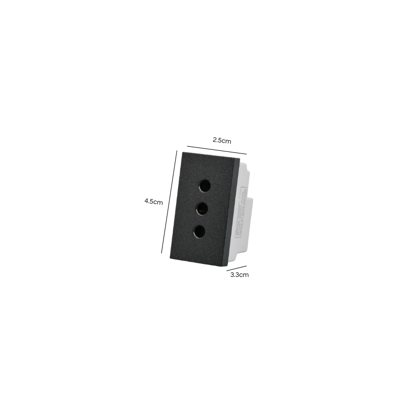 Modulo Tomacorriente Met 10A 250v Plateado/Negro