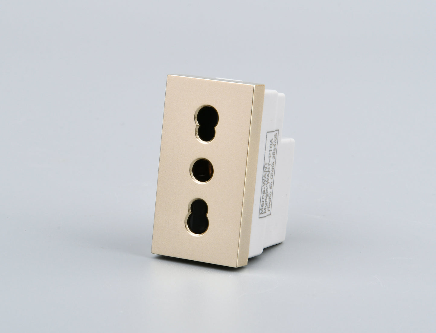 Modulo Tomacorriente Met 16A 250v Dorado