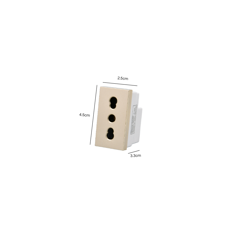 Modulo Tomacorriente Met 16A 250v Dorado