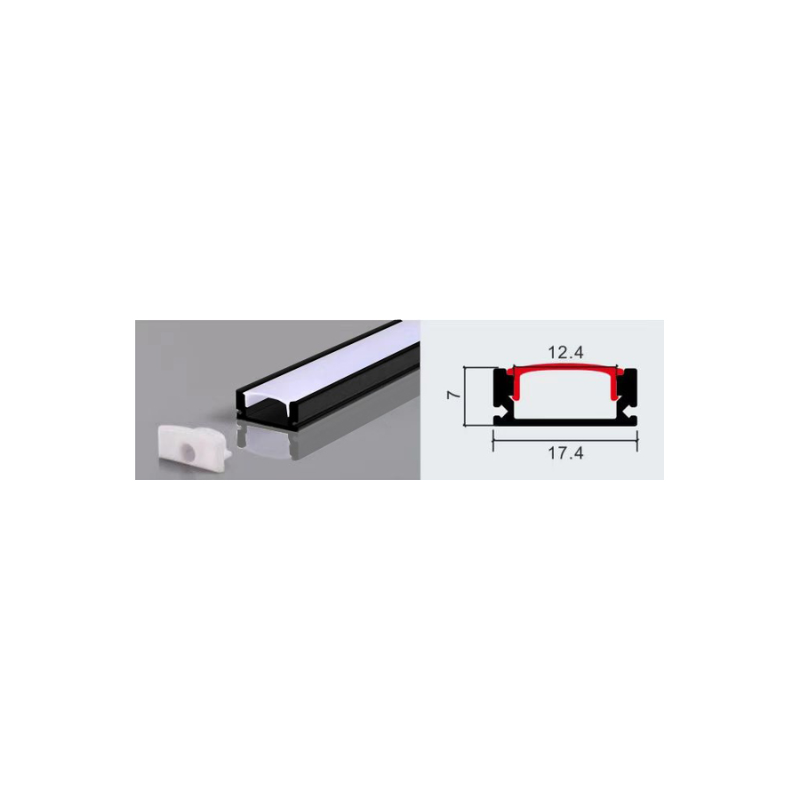 Perfil 2 metros 509 Sobrepuesto Color Negro 0.5mm Pack 10 unidades