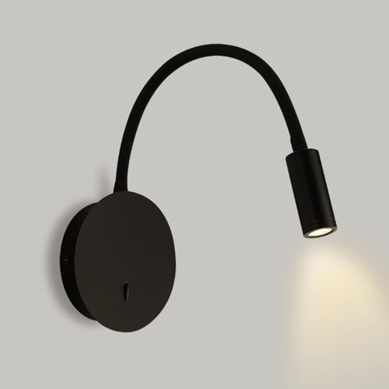 Aplique Led Dirigible Redondo Negro Luz Calida 3W