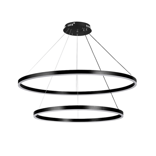 Lámpara Modelo Hoshizora Dimeable Aro 80cm Y 60cm C/Control Negro 36w/ 45w 3000-4000-6000k