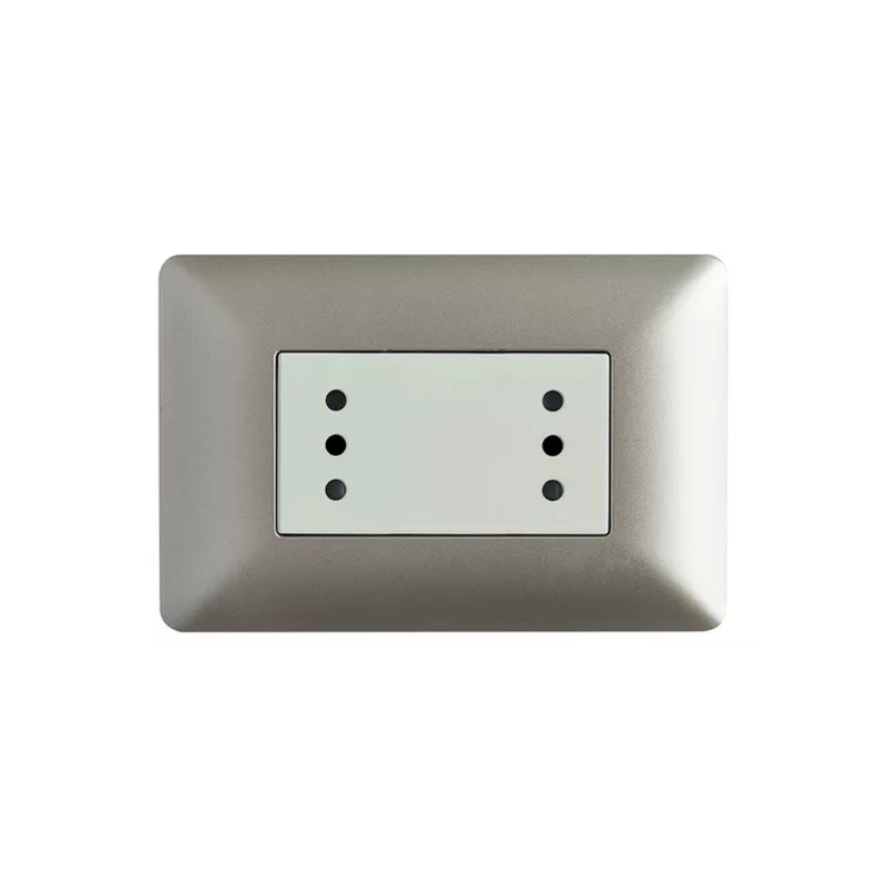 Enchufe Doble Puenteado 10A 250V Champagne