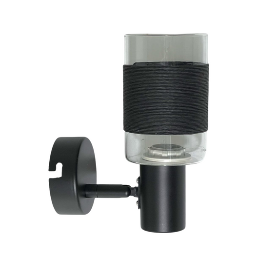 Aplique Negro Elegante Vidrio Aluminio Dirigible Base E14