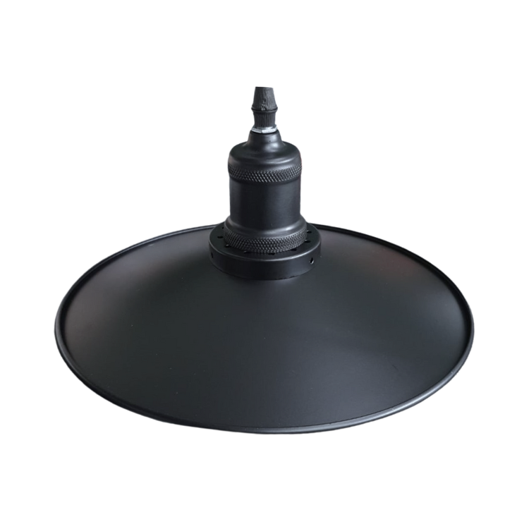 Lampara De Techo E27 Vintage Colgante Negro Mate