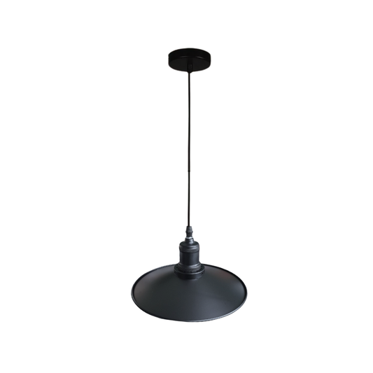 Lampara De Techo E27 Vintage Colgante Negro Mate