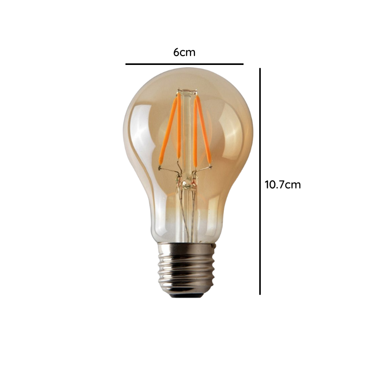 Ampolleta Led A60 Vintage 6w E27 2700k Ambar