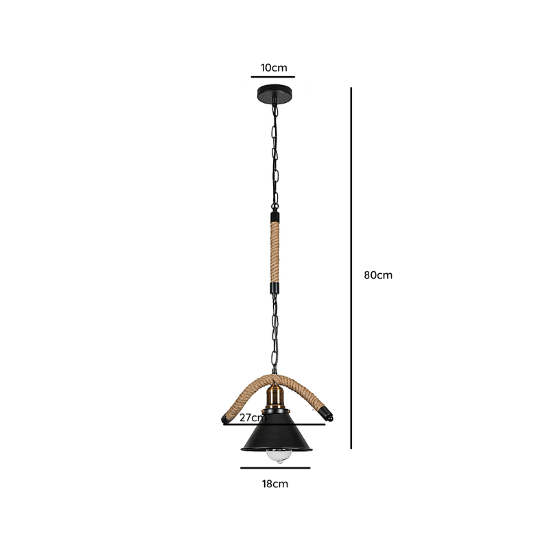 Lampara Colgante Techo Vintage Cadena E27