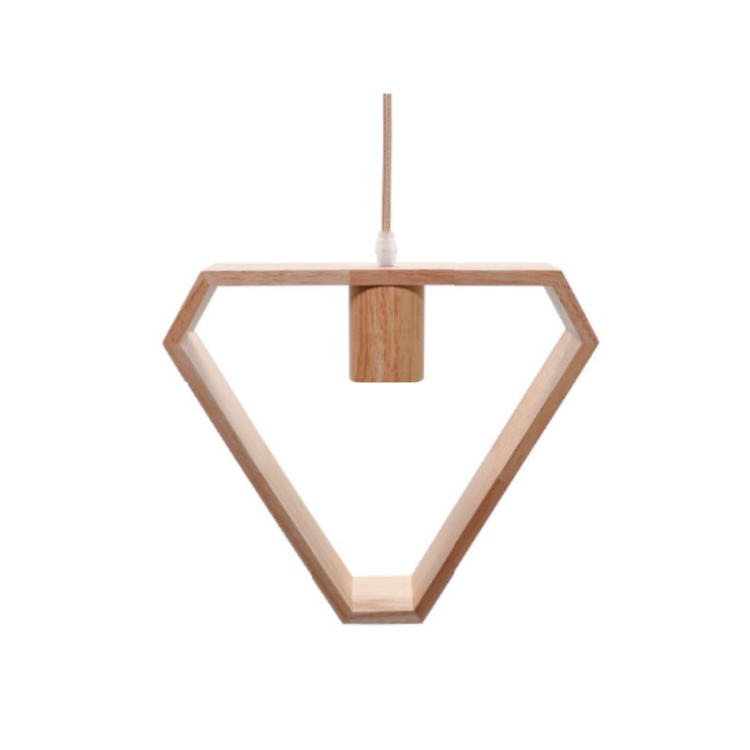 Lampara Triangulo de Madera E27