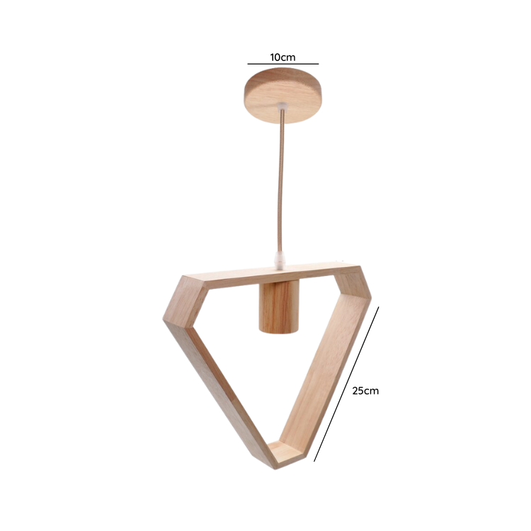 Lampara Triangulo de Madera E27