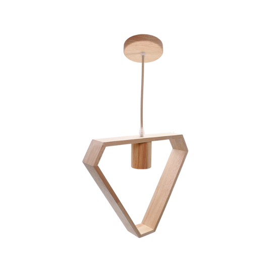 Lampara Triangulo de Madera E27