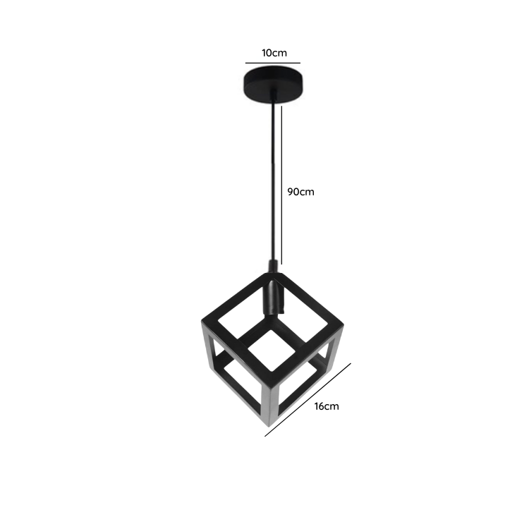Lampara Colgante De Hierro Industrial E27