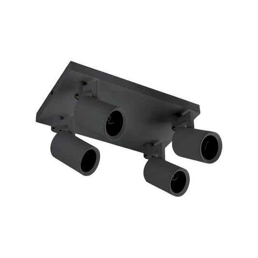 Aplique Negro Porta Ampolleta Dicroica Gu10 Dirigible 4 focos